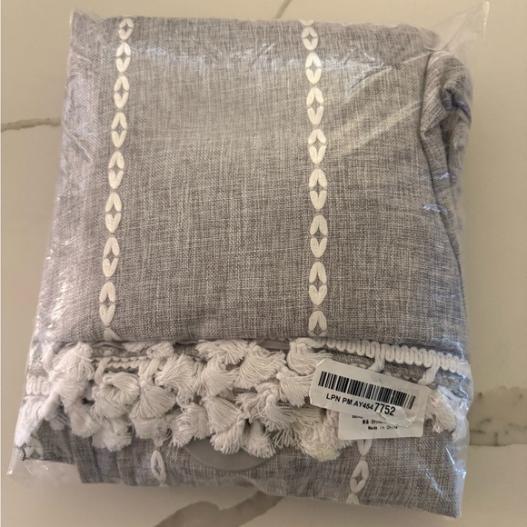 Eachope Grey Farmhouse No Hook Shower Curtain Boho Gray, Size 71x74 - Picture 8 of 9